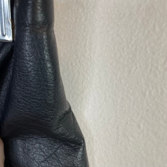 Vintage 80s Wilsons Leather Black High Waist Flared Below Knee Skirt Womens 25 6 - Picture 11 of 14